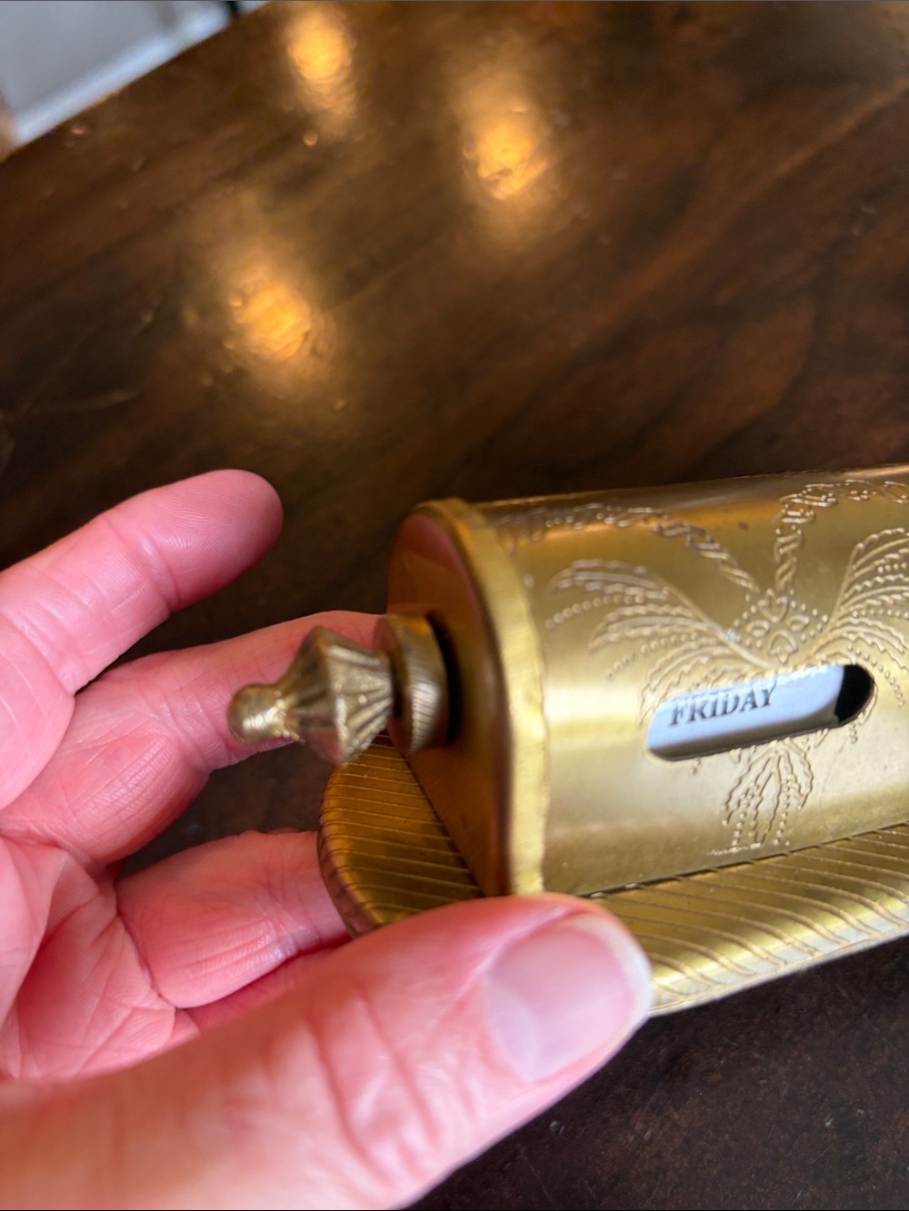 Vintage Brass Desk Perpetual Calendar - Picture 7 of 8